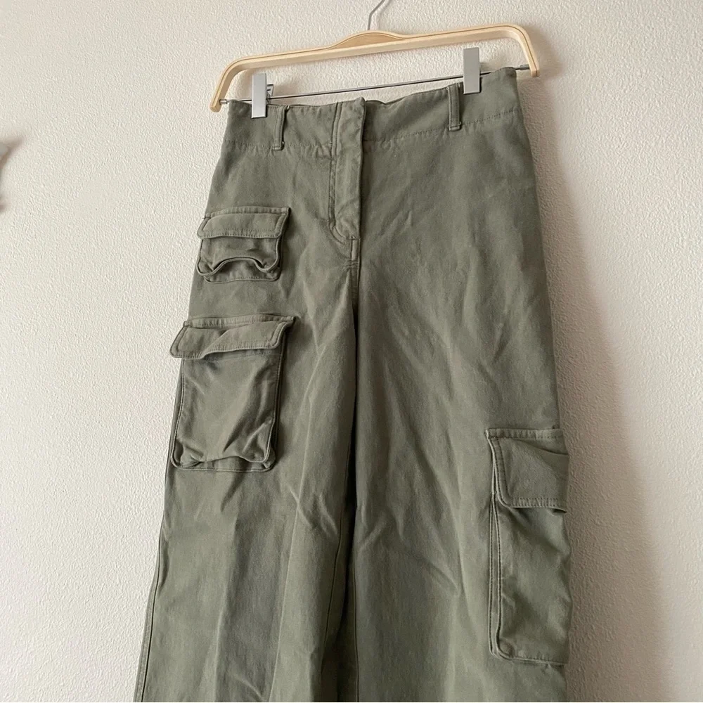 Aritzia Wilfred Free Green Cargo High Waisted Pants Size 2 - Picture 4 of 5